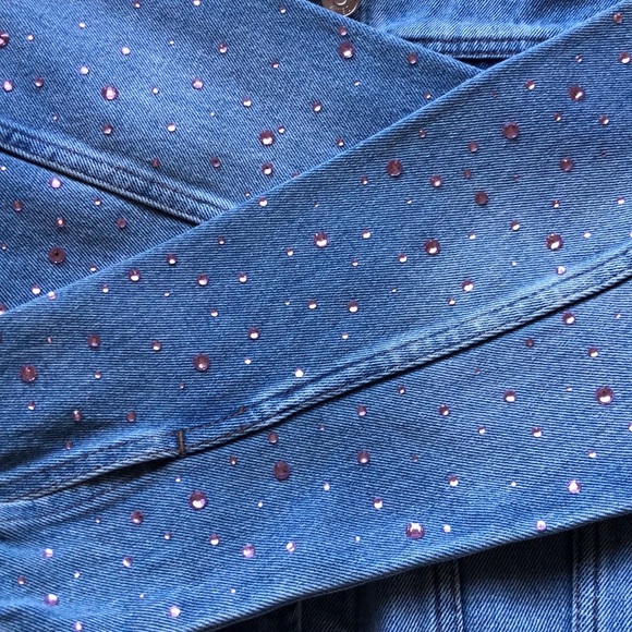 Custom Bedazzled Oversized Jean Jacket Size XS - Picture 13 of 17